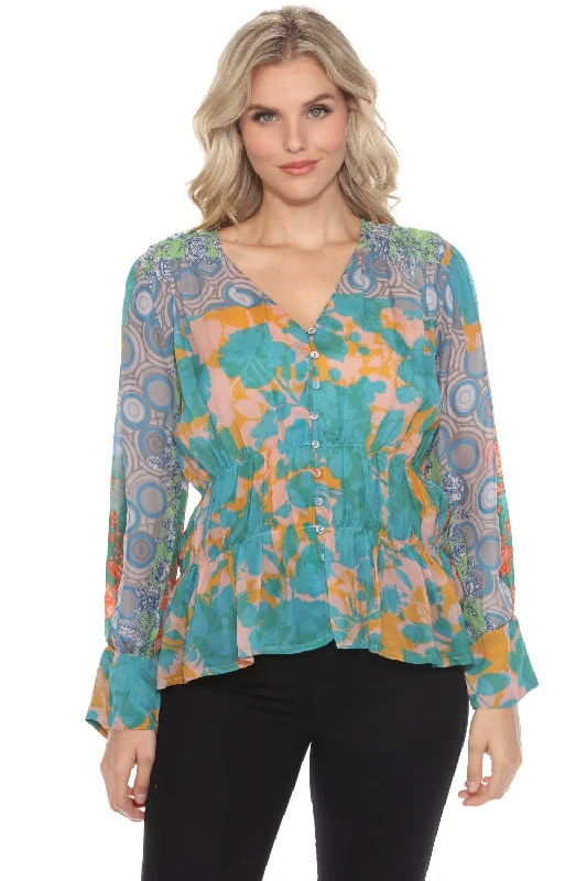 Markdown Madness Johnny Was Cherika Jordie Peplum Blouse C12923B4