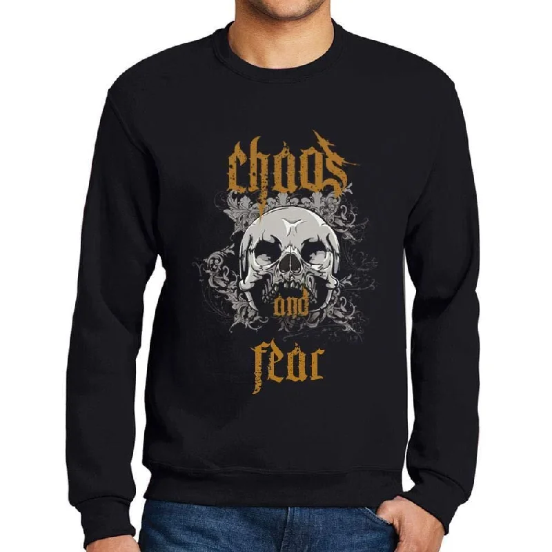 Weekend Savings Bonanza Ultrabasic - Homme Imprimé Graphique Sweat-Shirt Chaos and Fear Noir Profond