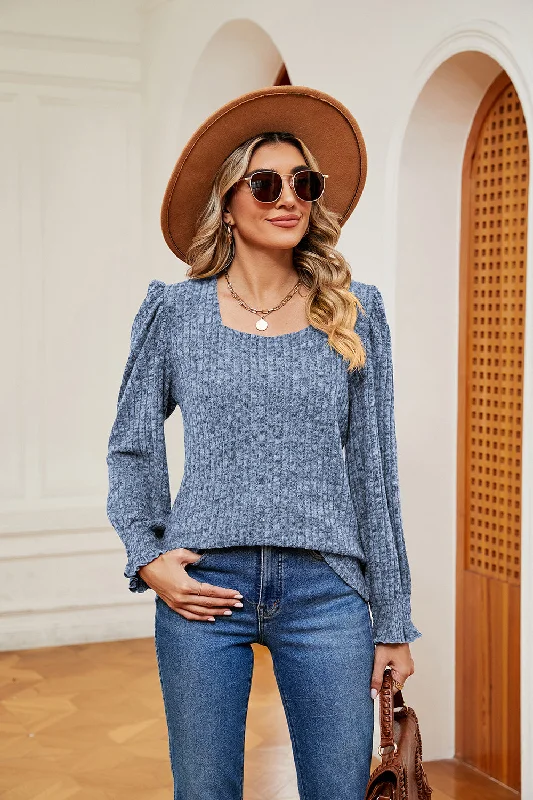 Weekend Bargains to Sizzle Square Neck Puff Sleeve Top