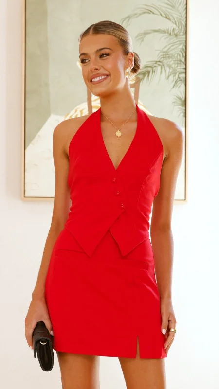 Don't Wait Sylvie Vest - Red