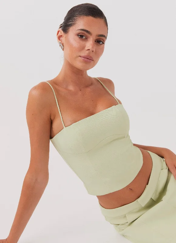 Exclusive Deal Eliana Crop Top - Green Zest