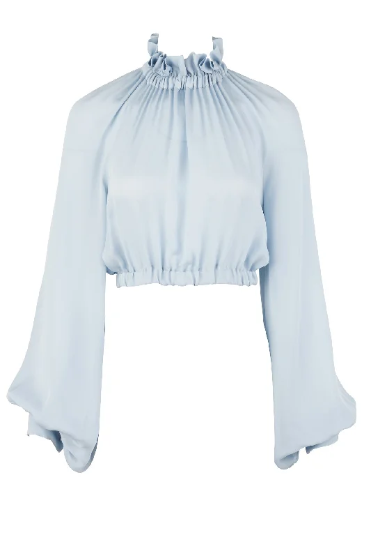 Make Your Weekend Count with Savings Nero Ruffled Top - Blue