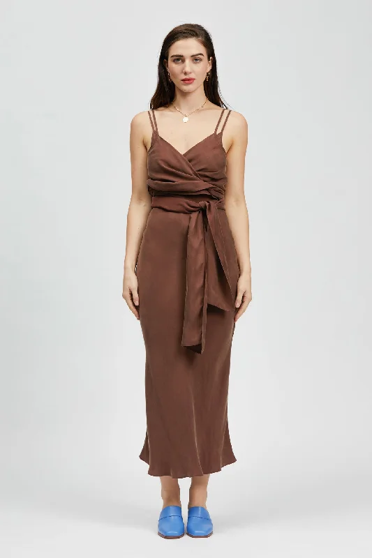 Big Discounts Perto Dress Chocolate