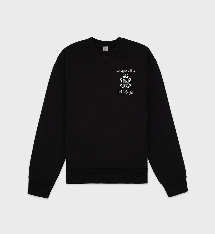 Exclusive Access The Carlyle Crest Crewneck - Black/White