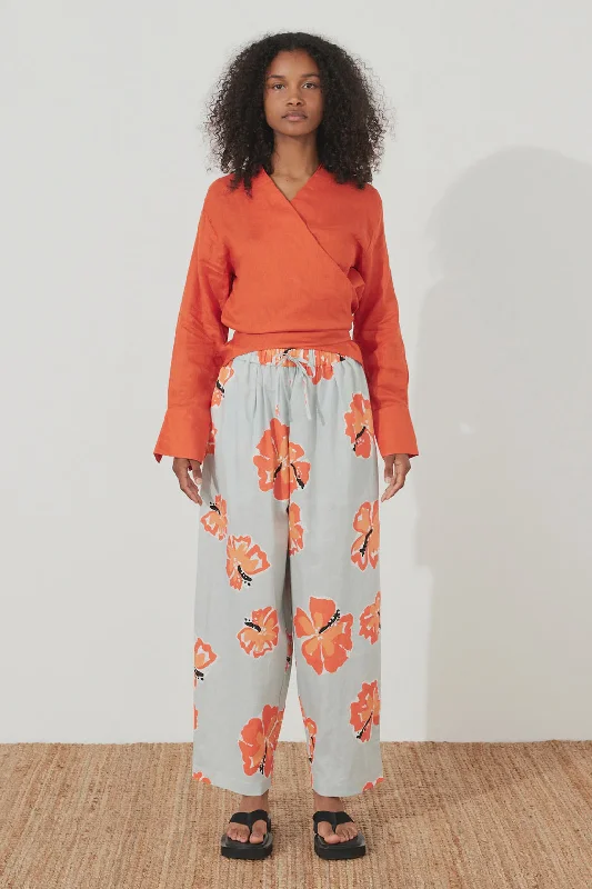 Mega Sale Chilli Pepper Linen Wrap Top