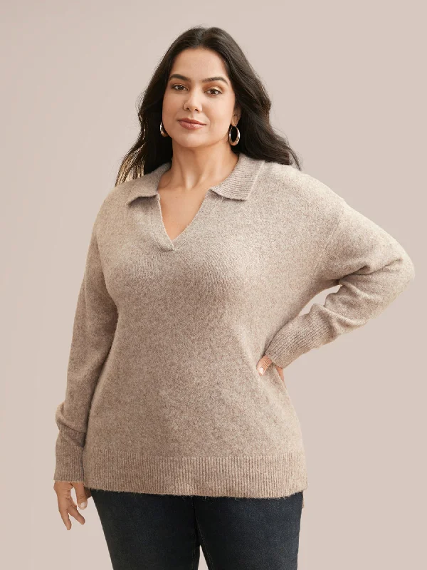 Buy Now Airy Cozy Polo Collar Wool Pullover