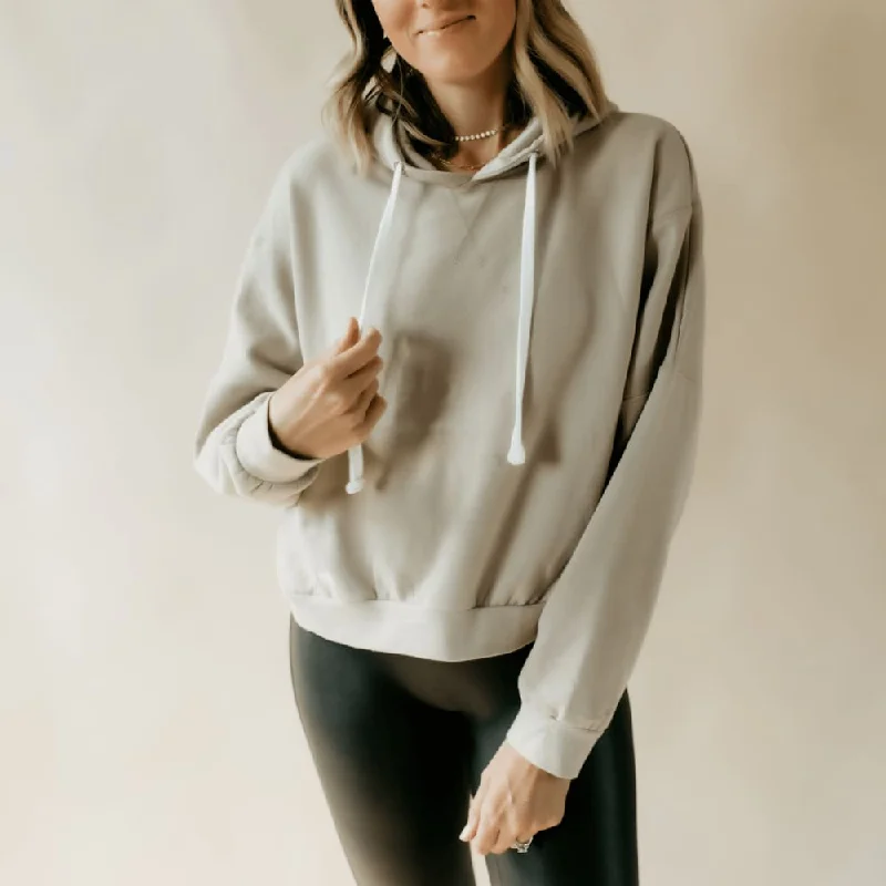 Unmissable Sale Sueded Crop Hooded Sweatshirt