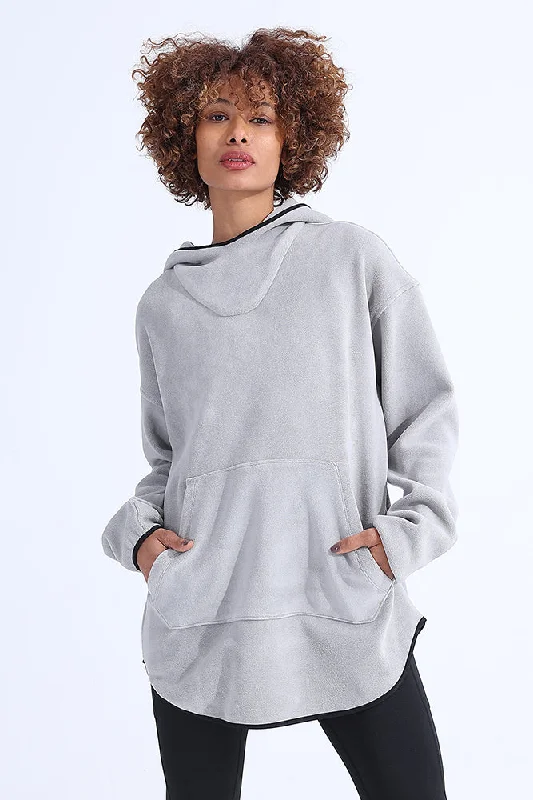 Deal Alert Unsiex Gray Fleece Hoodie