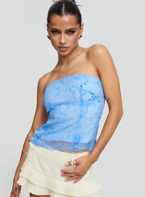 Customer Appreciation Sale Marcelline Strapless Top Blue