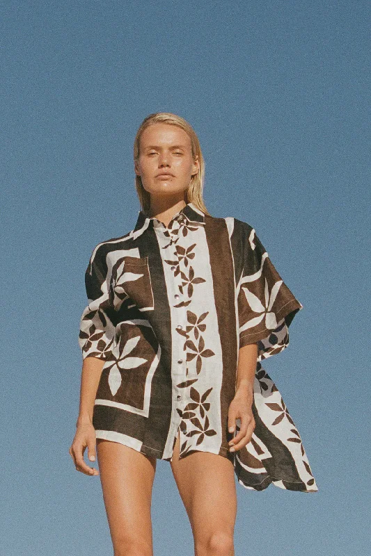 Buy More, Save More Sarong Flower Linen Shirt