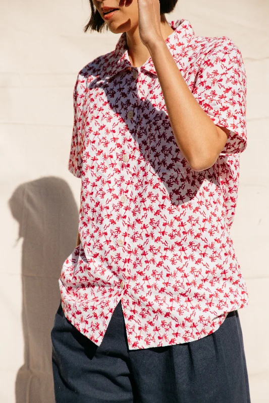 Weekend Specials to Relish Dylan Shirt- Allover Vacation Embroidery