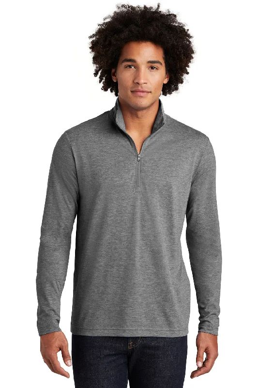 Weekend Bargains to Indulge In Sport-Tek Mens Moisture Wicking 1/4 Zip Sweatshirt - Heather Dark Grey