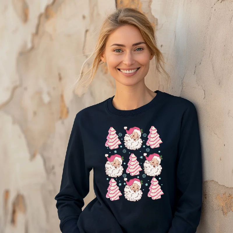 Take Advantage Christmas Cake Santa Graphic Long Sleeve Tee