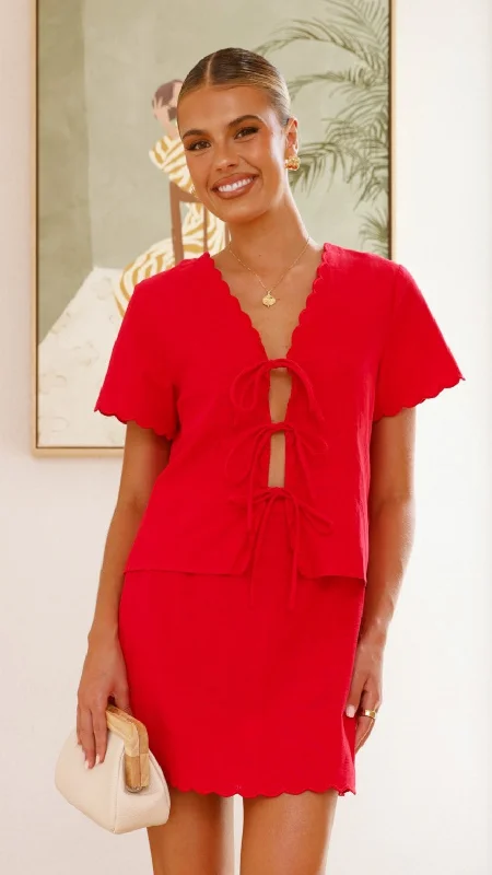Stock Clearance Colton Top - Red