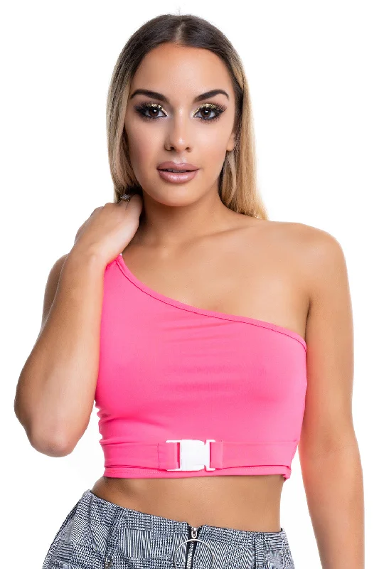 Hurry In Pink Buckle Top
