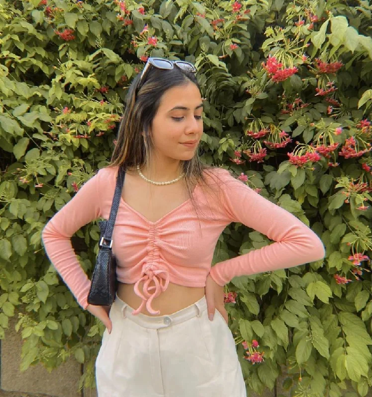 Deep Discounts Peach Ruched top