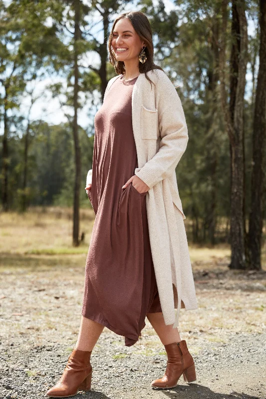 Savings Galore Paarl Longline Cardigan - Oat