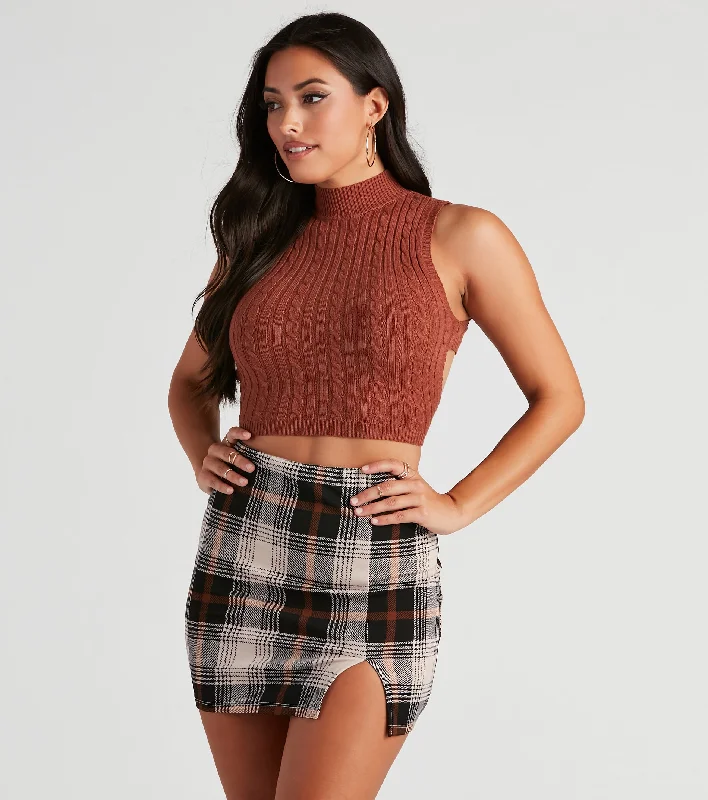 Savings Event Fall For You Cable Knit Crop Top