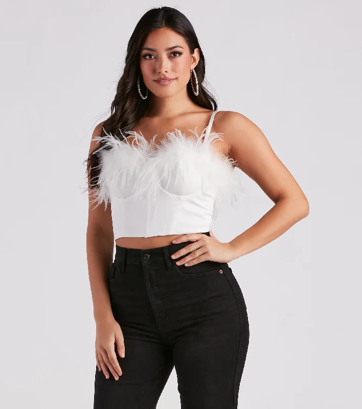 Price Cut So Fine Marabou Trim Corset
