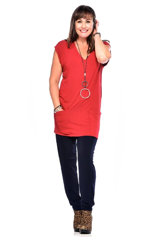 Reduced Prices Bamboo Pocketed V-Neck Tunic