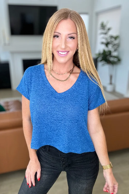 Price Rollback Classic Comfort V-Neck Top in Classic Blue