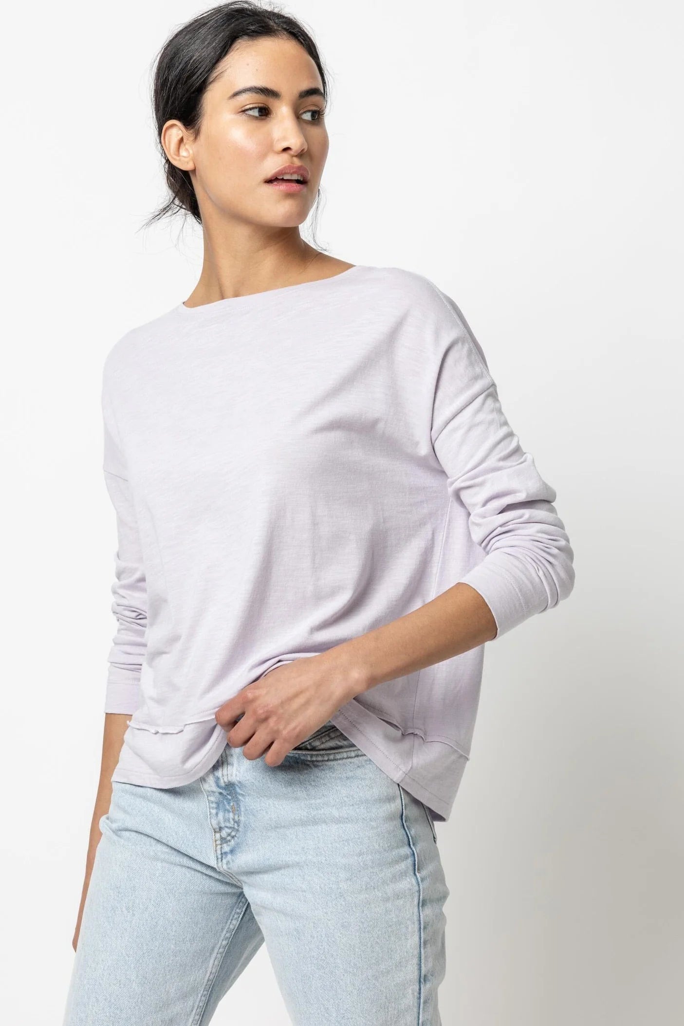 Fantastic Offers Wide Hem Boatneck Top in Lily