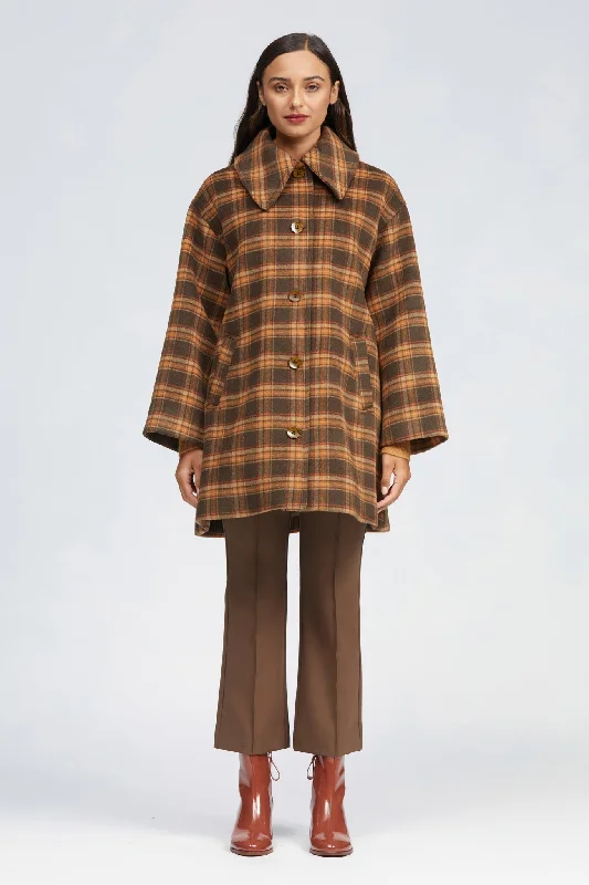 Friends and Family Sale Darmowy Coat Brown/Orange Check