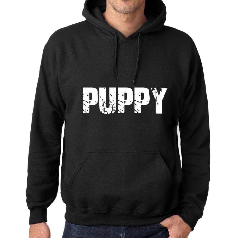 Weekend Specials to Love Men's Women's Unisex Printed Graphic Cotton Hoodie Soft Heavyweight Hooded Sweatshirt Pullover Popular Words PUPPY Deep Black