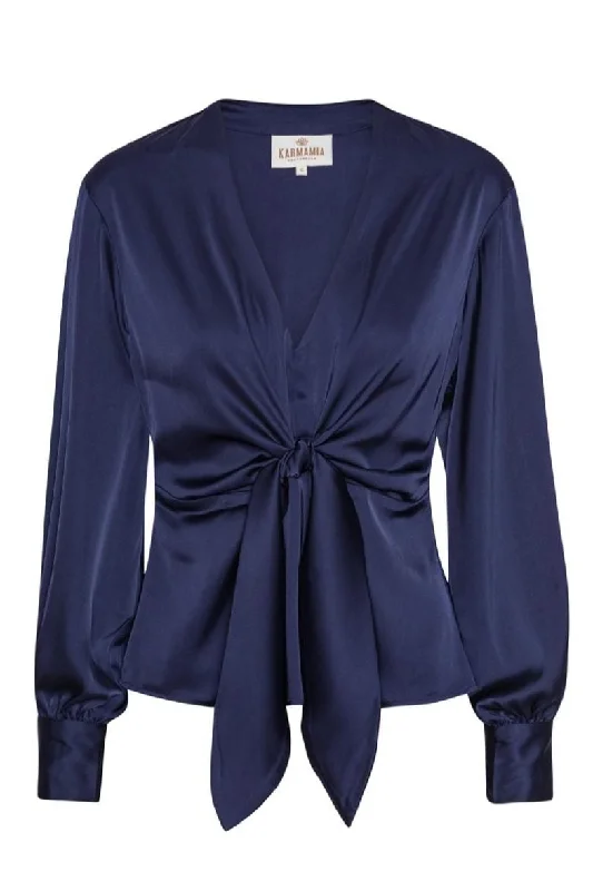 Weekend Offers That Please Karmamia - Blair Blouse - Semi Rich Navy
