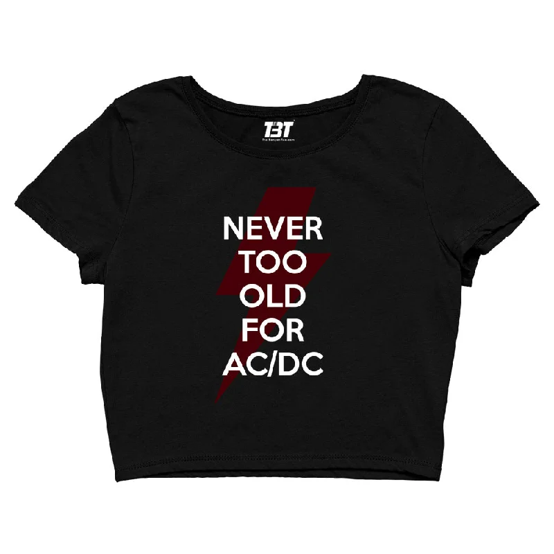 Deal Explosion AC/DC Crop Top - Never Too Old For AC/DC
