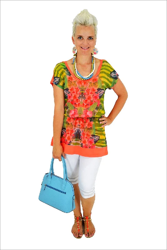 Weekend Deals to Brighten Your Day Orange Flower Tunic