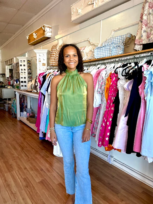 Lowest Price Green Vic Halter Top