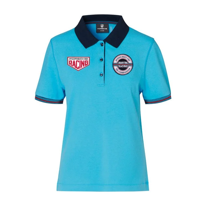 Weekend Special Porsche Women's Polo Shirt (Light Blue) - Martini Racing