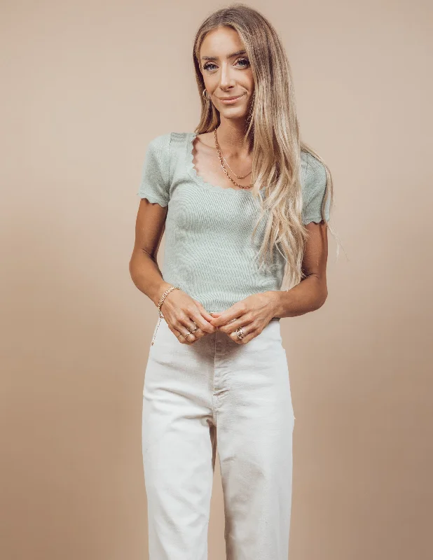 Super Sale Willa Scalloped Top