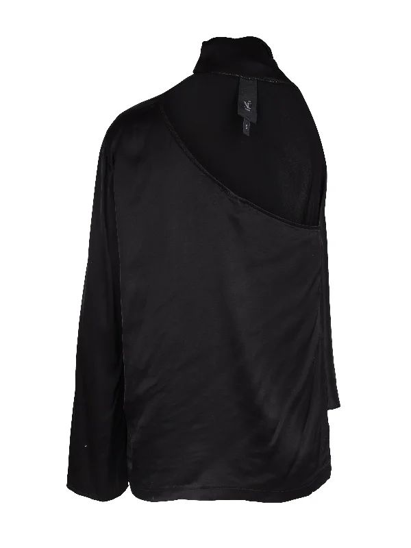 Final Clearance XIA blouse with tie band - Black