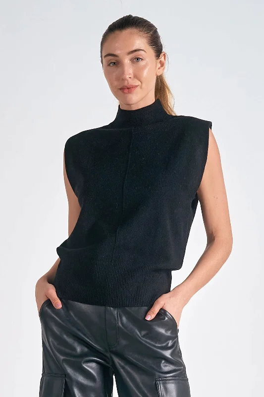 Closeout Classic Sleeveless Mock Neck Sweater
