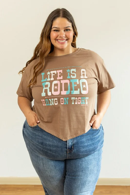 Big Savings Life is a Rodeo Mom Crop, Tan
