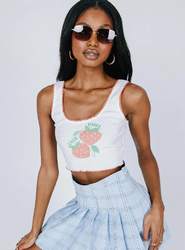 Mega Sale Strawberry Kisses Top White