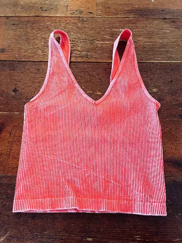 New Deal Vintage V Neck Crop Top
