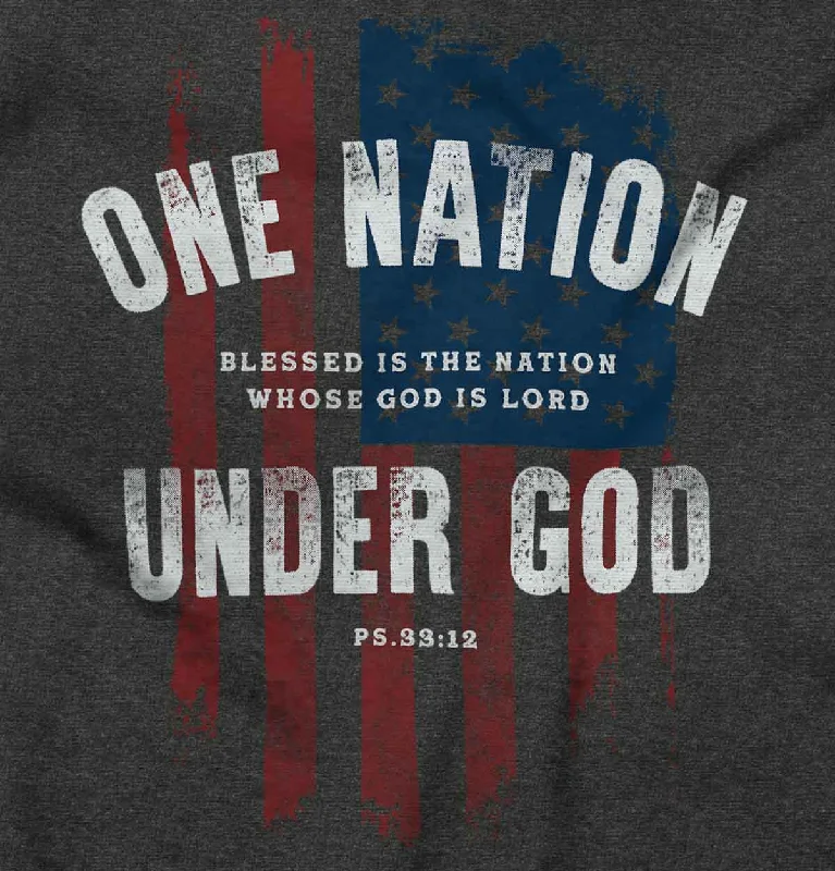 Factory Direct Sale One Nation Under God Crop Top Long Sleeve T Shirt