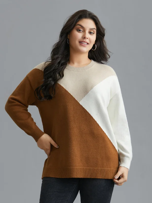 Final Markdown Supersoft Essentials Color Block Crew Neck Pullover