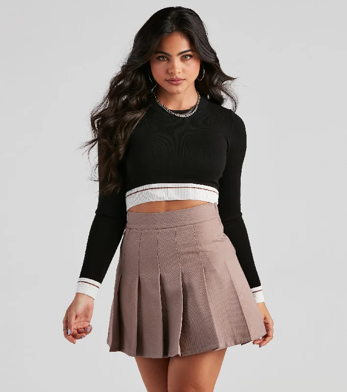 Buy Today Sport Your Stripes Crop Sweater