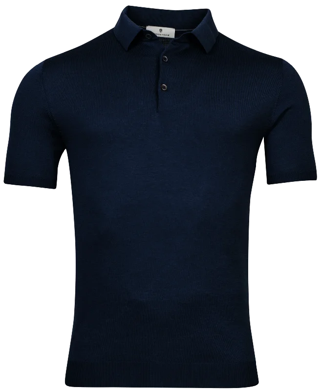 Overstock Sale ID24440-Thomas Maine Navy Merino Polo