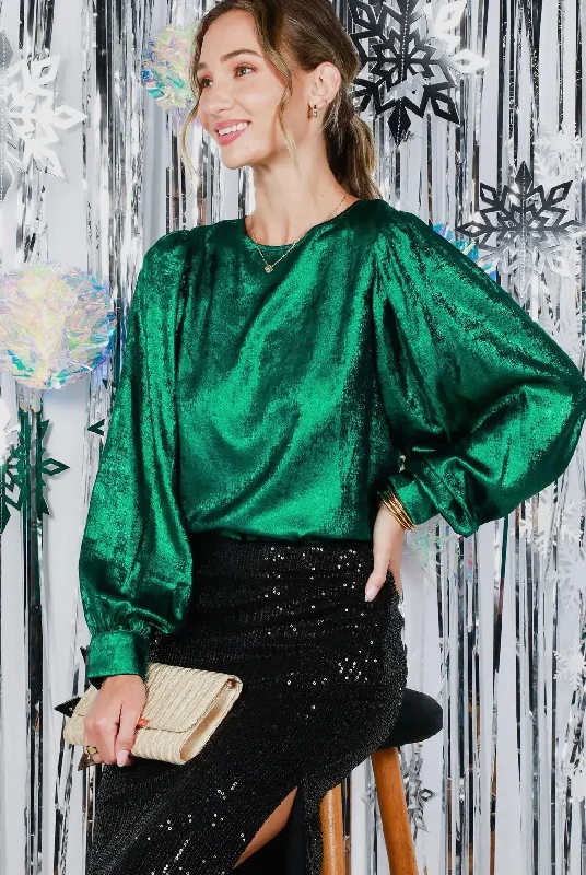 Price Drop Total Gem Emerald Satin Top
