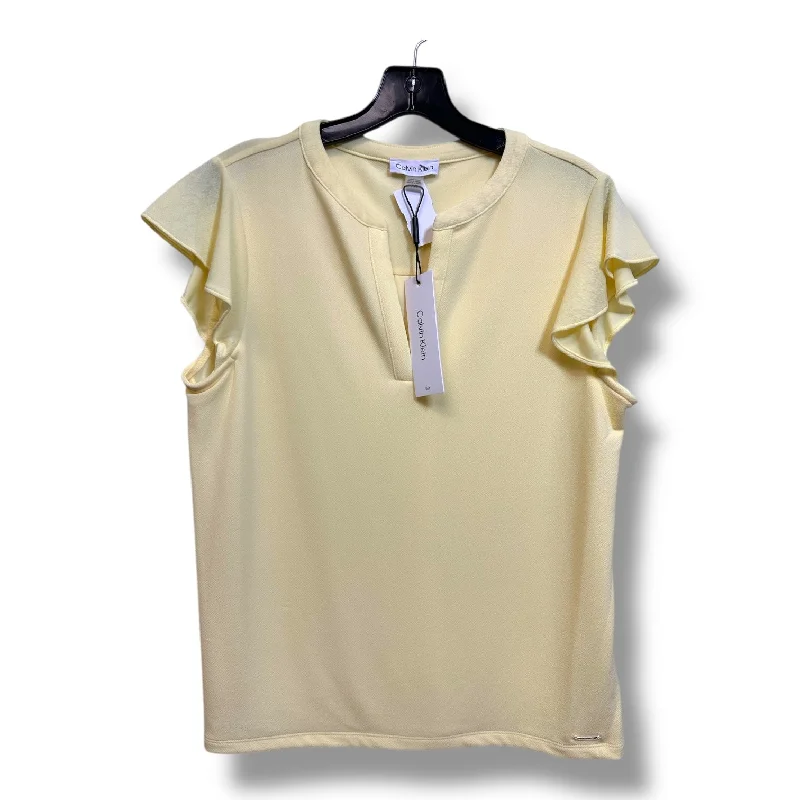 Weekend Bargains to Enjoy Top Sleeveless By Calvin Klein In Yellow, Size: L