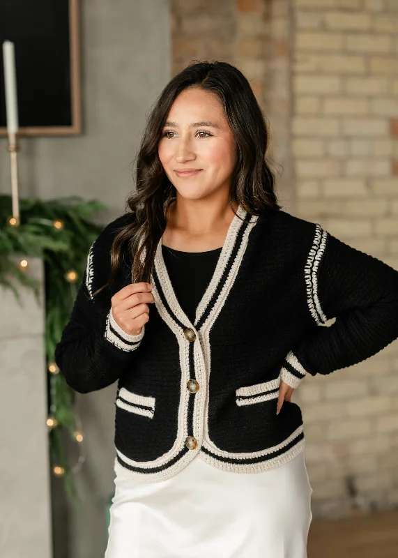 Flash Sale Kenya Button Front Contrast Stripe Cardigan