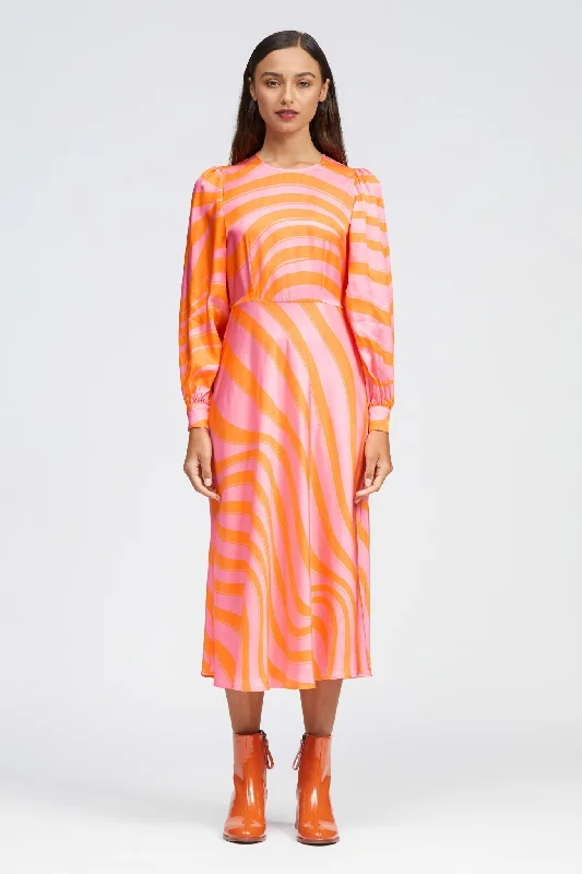 Amazing Deals Peregrine Dress Pink/Orange Squiggle Print