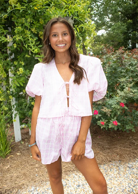 Lowest Prices Charlotte Gingham Tie Top