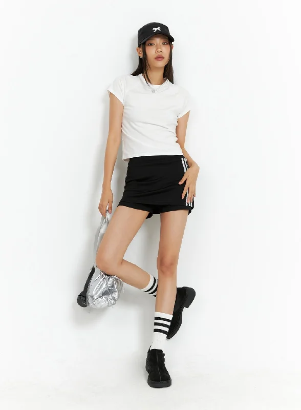 Unwind with Weekend Discounts Raglan Crop Short Sleeve Tee IG405