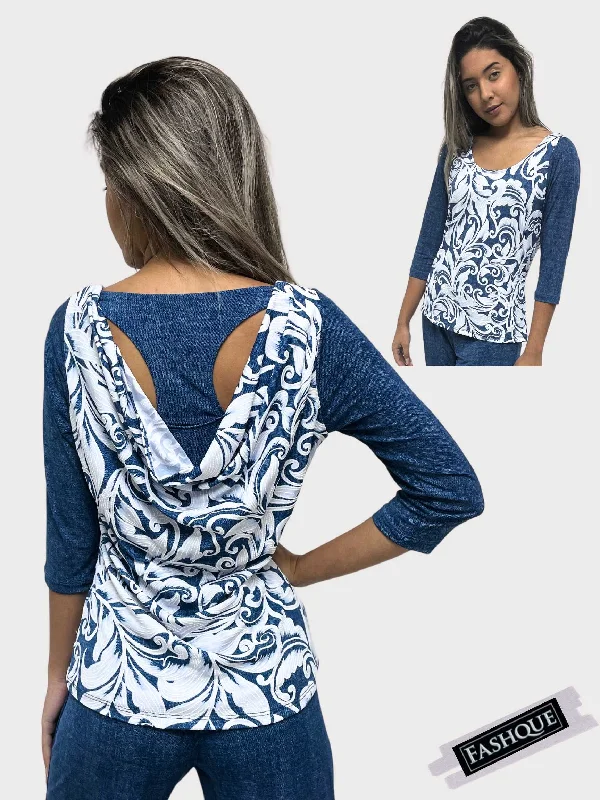 Weekend Deals That Dazzle FASHQUE - 3/4 SLEEVE FLIRTY WOMENS TOP WITH RACERBACK TANK TOP - T658